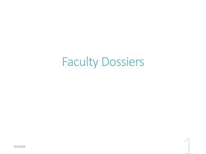 faculty dossiers