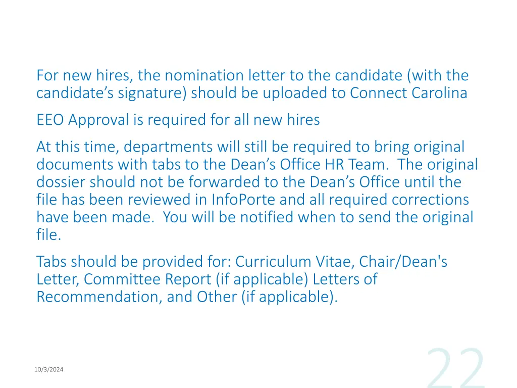 for new hires the nomination letter