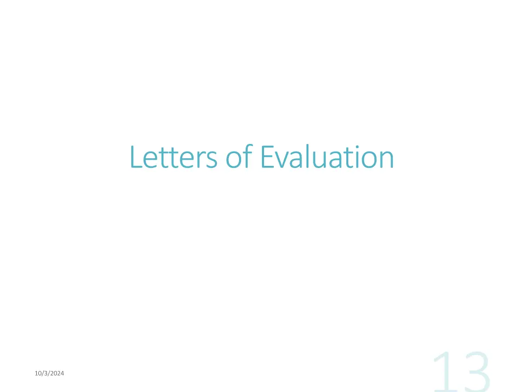 letters of evaluation