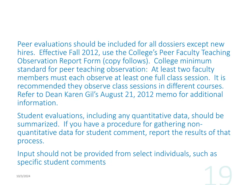 peer evaluations should be included