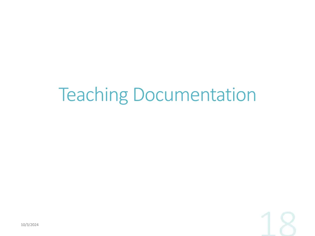 teaching documentation