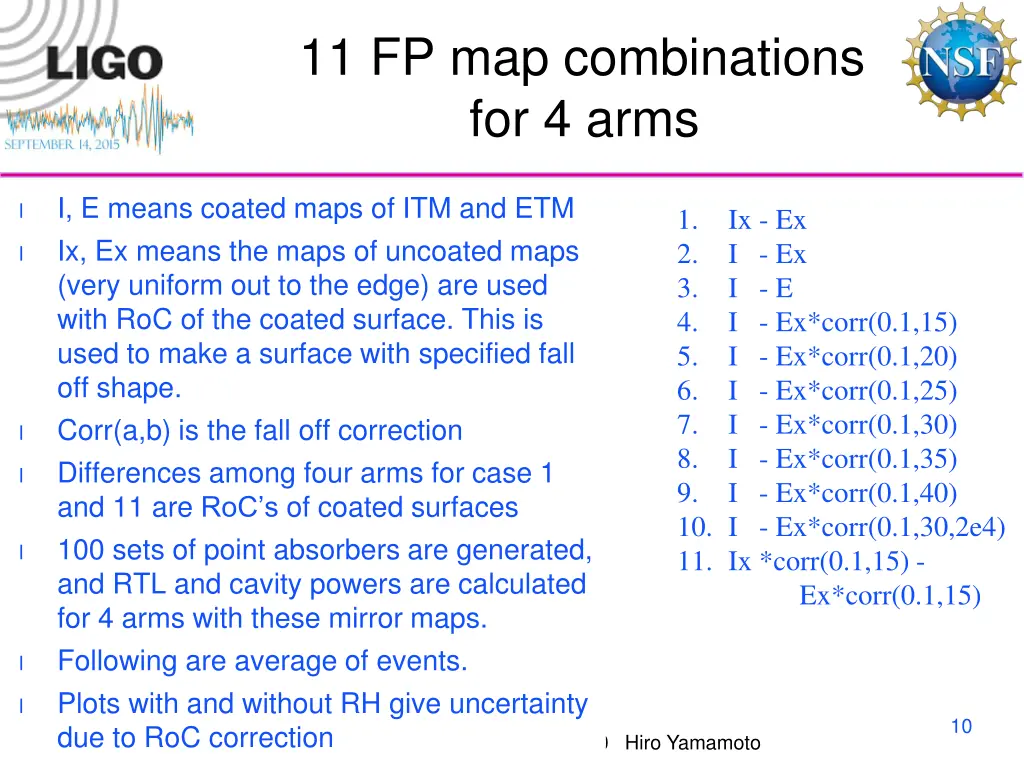 11 fp map combinations for 4 arms