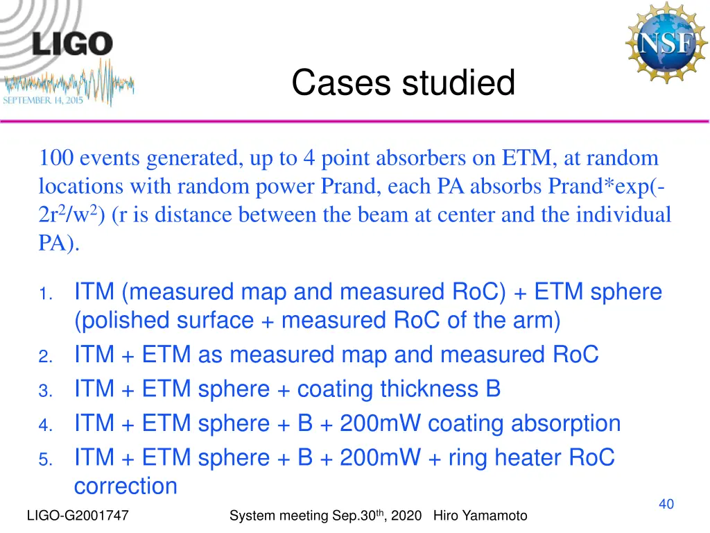 cases studied