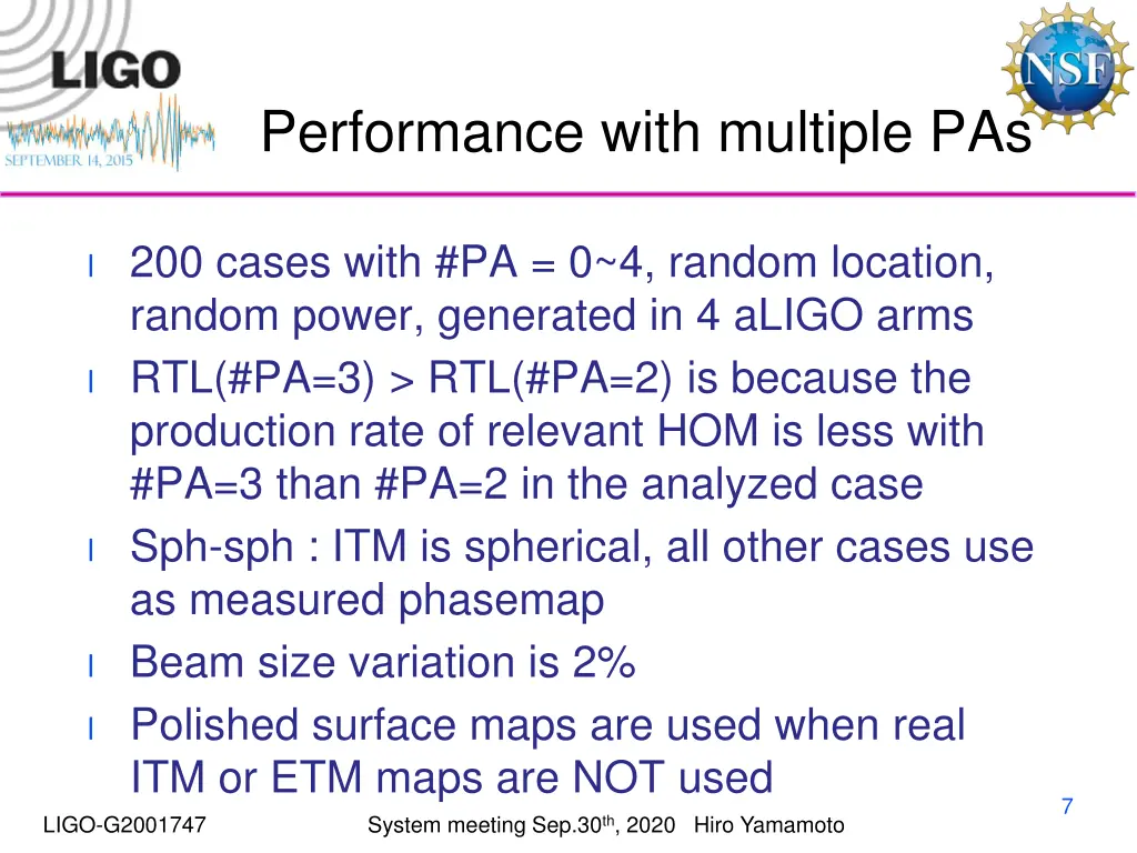 performance with multiple pas