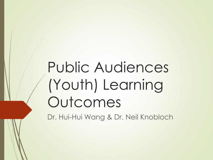 public audiences youth learning outcomes