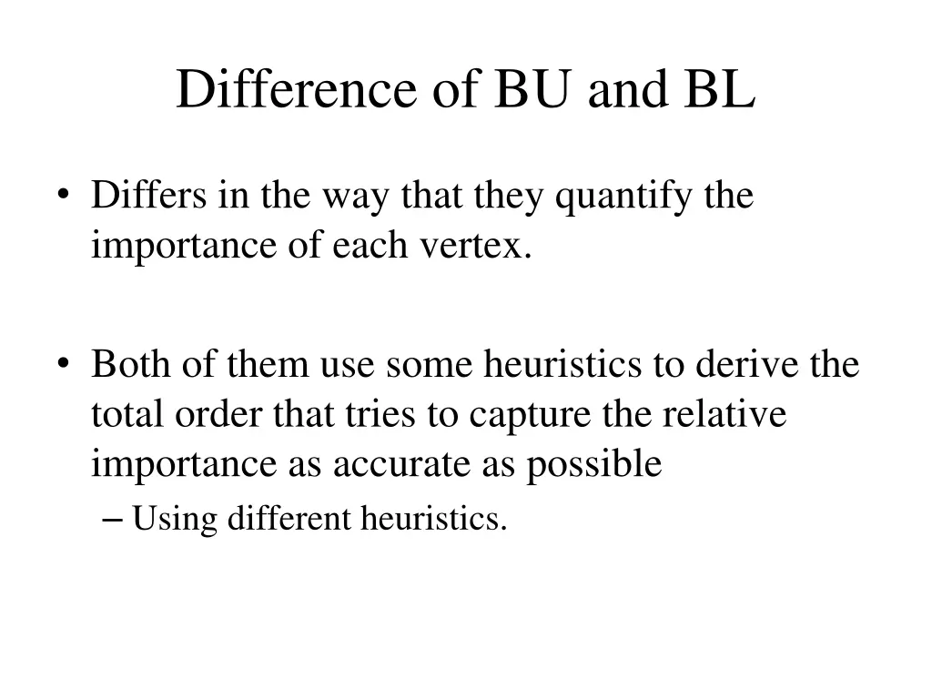 difference of bu and bl