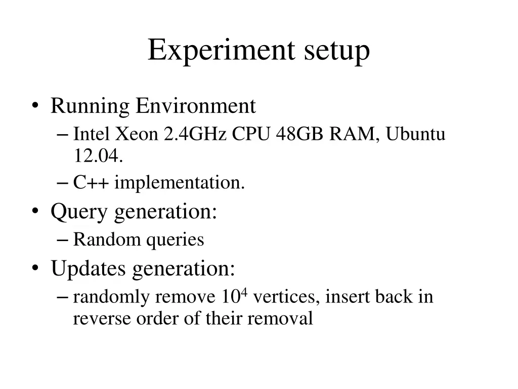 experiment setup