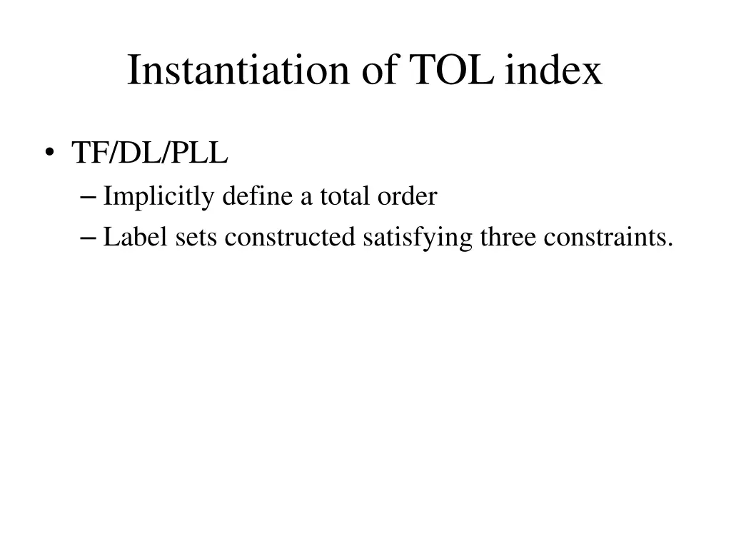 instantiation of tol index