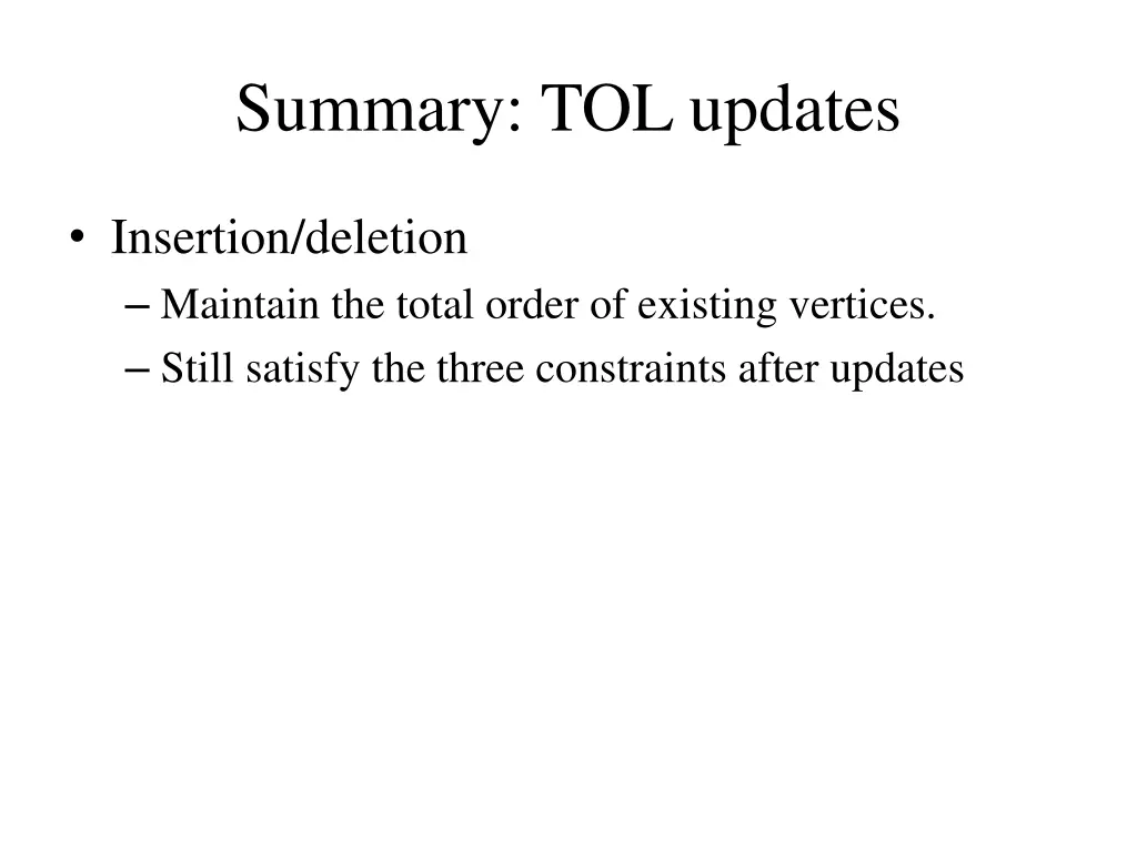 summary tol updates