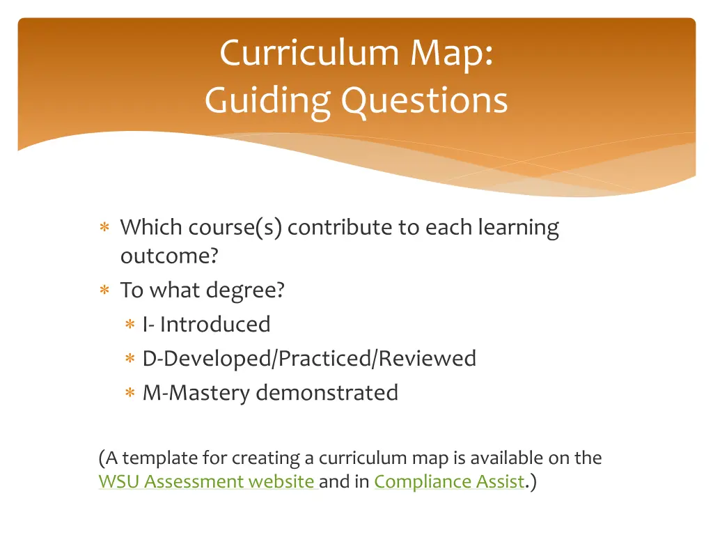 curriculum map guiding questions