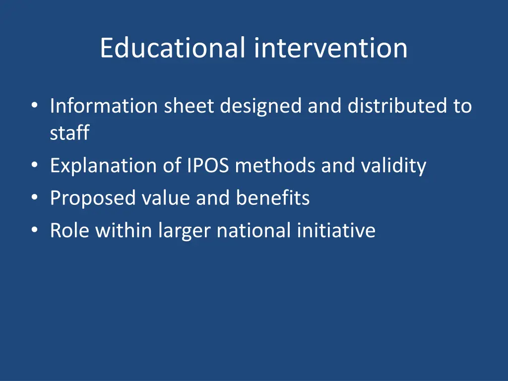 educational intervention