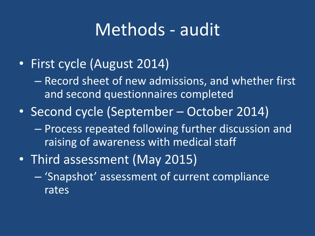 methods audit