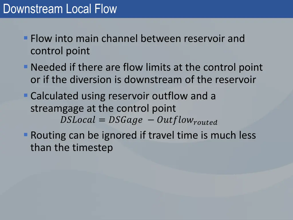 downstream local flow