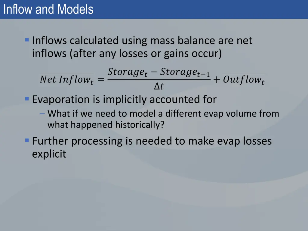 inflow and models 1