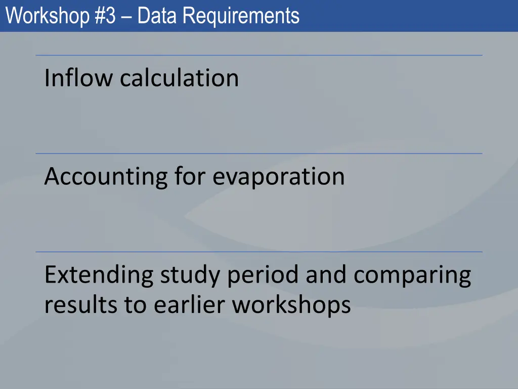 workshop 3 data requirements