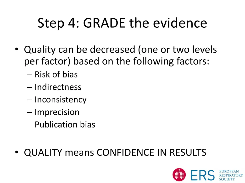 step 4 grade the evidence 2