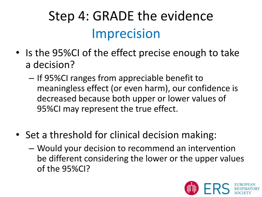 step 4 grade the evidence imprecision