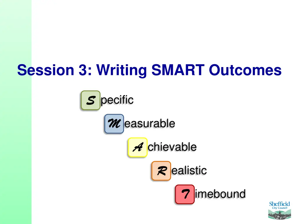 session 3 writing smart outcomes