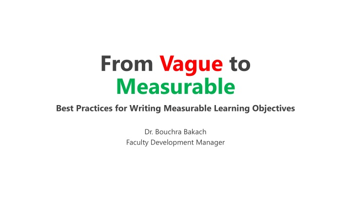 from vague to measurable best practices