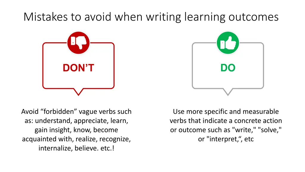 mistakes to avoid when writing learning outcomes 1