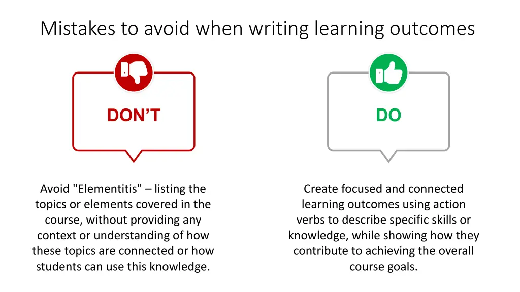 mistakes to avoid when writing learning outcomes 2