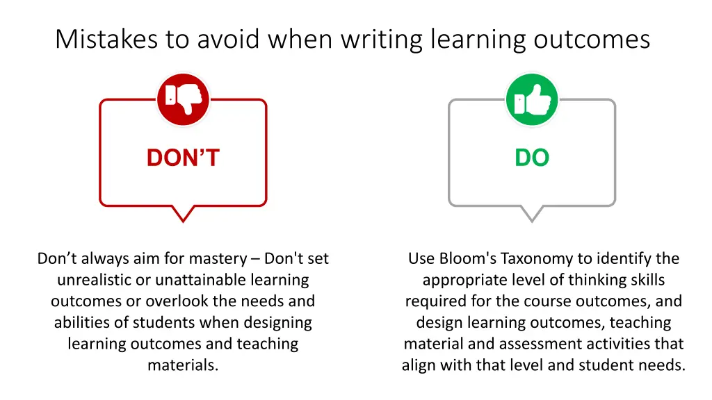 mistakes to avoid when writing learning outcomes 3