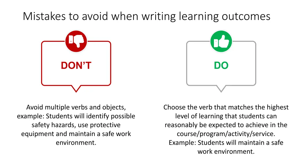 mistakes to avoid when writing learning outcomes 4