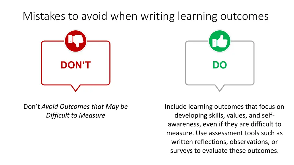 mistakes to avoid when writing learning outcomes 6