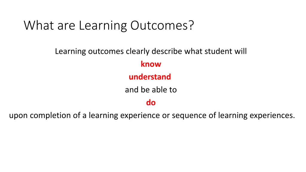 what are learning outcomes