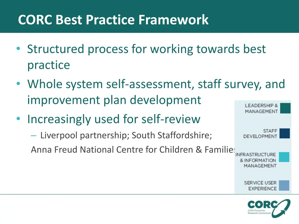 corc best practice framework