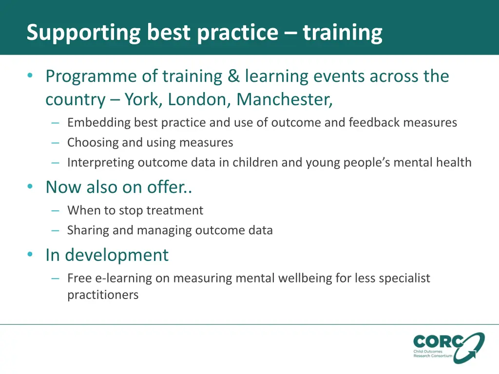 supporting best practice training