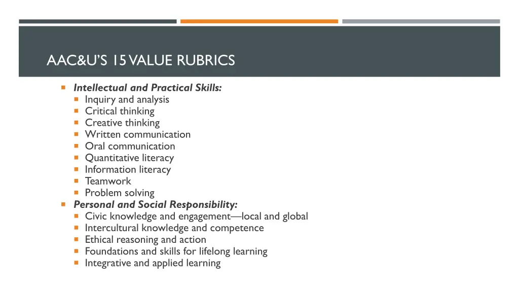 aac u s 15 value rubrics