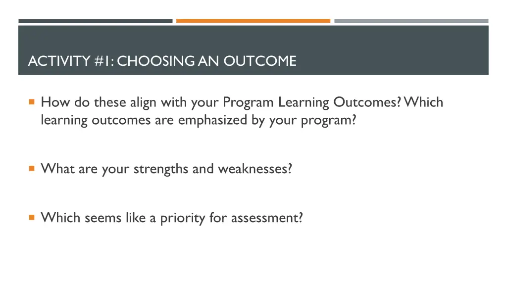 activity 1 choosing an outcome