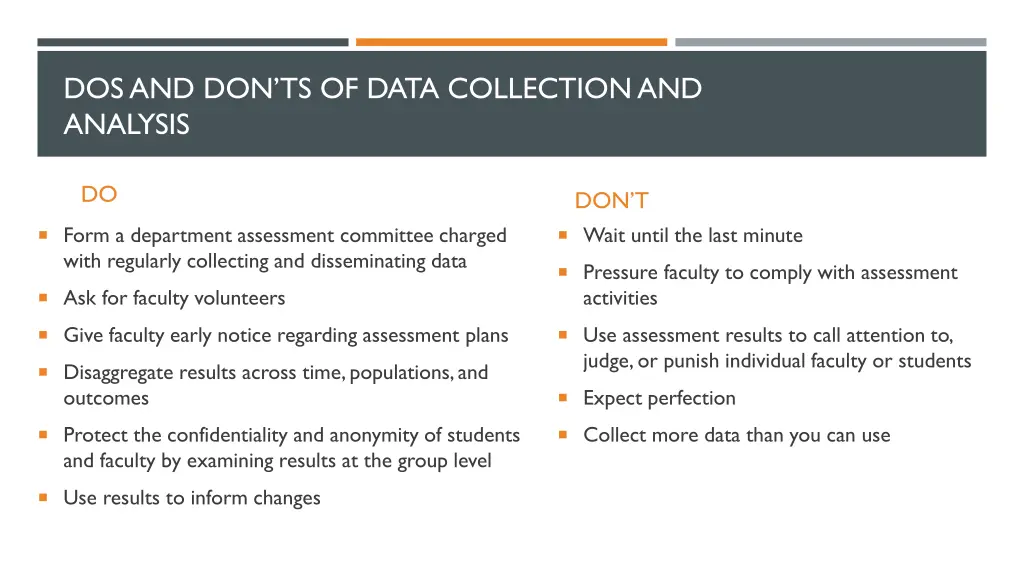 dos and don ts of data collection and analysis