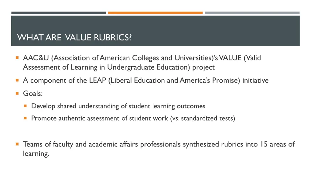 what are value rubrics