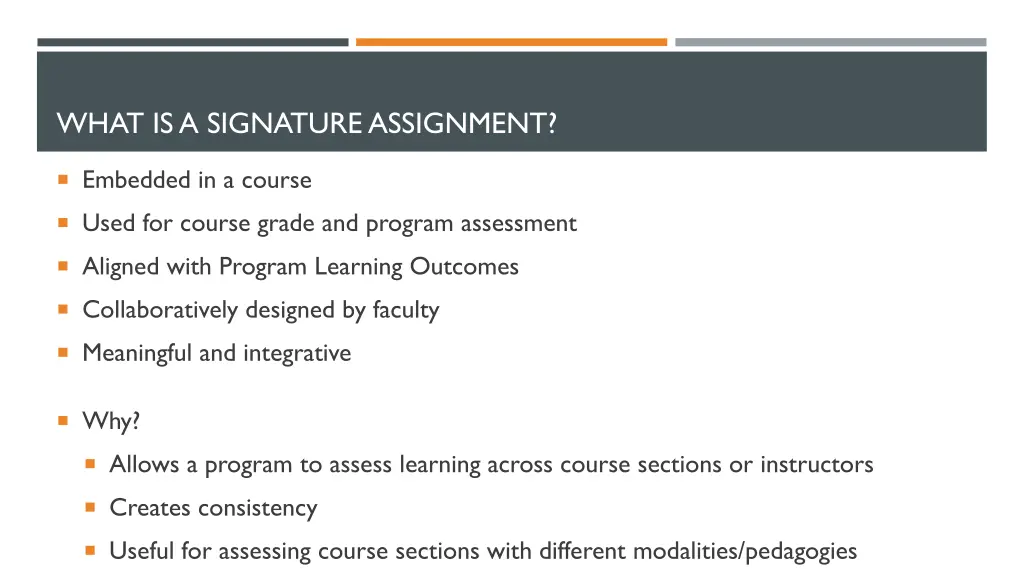 what is a signature assignment