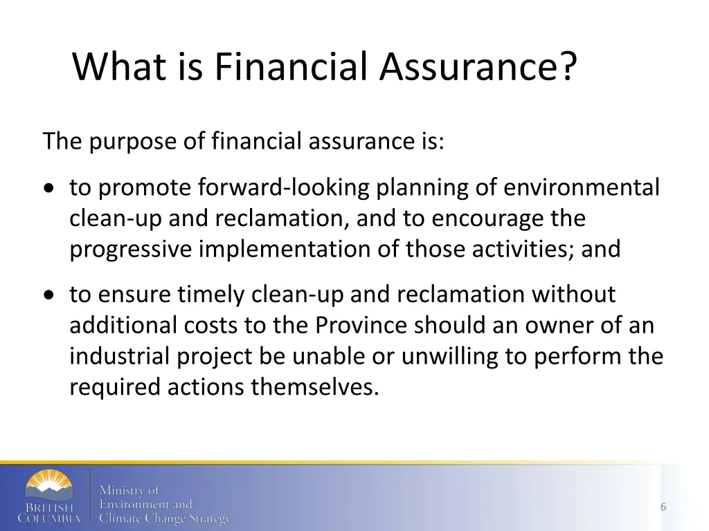 what is financial assurance