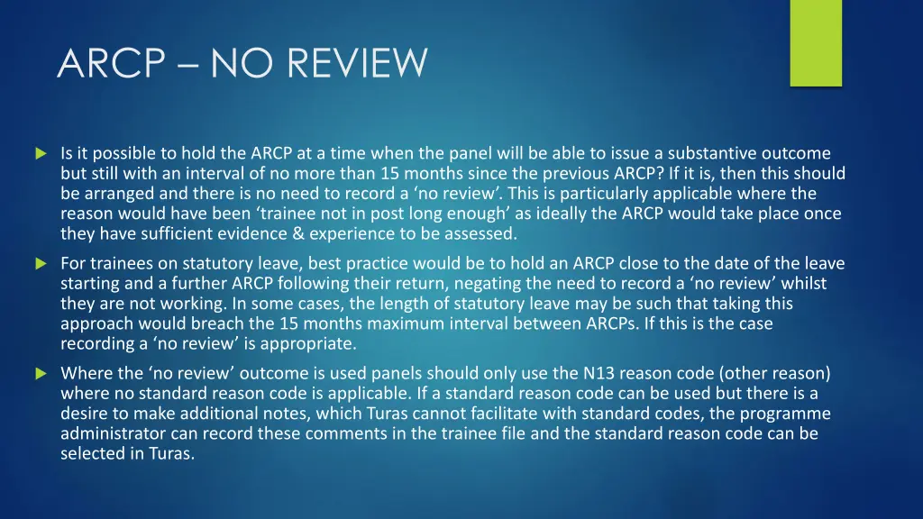 arcp no review