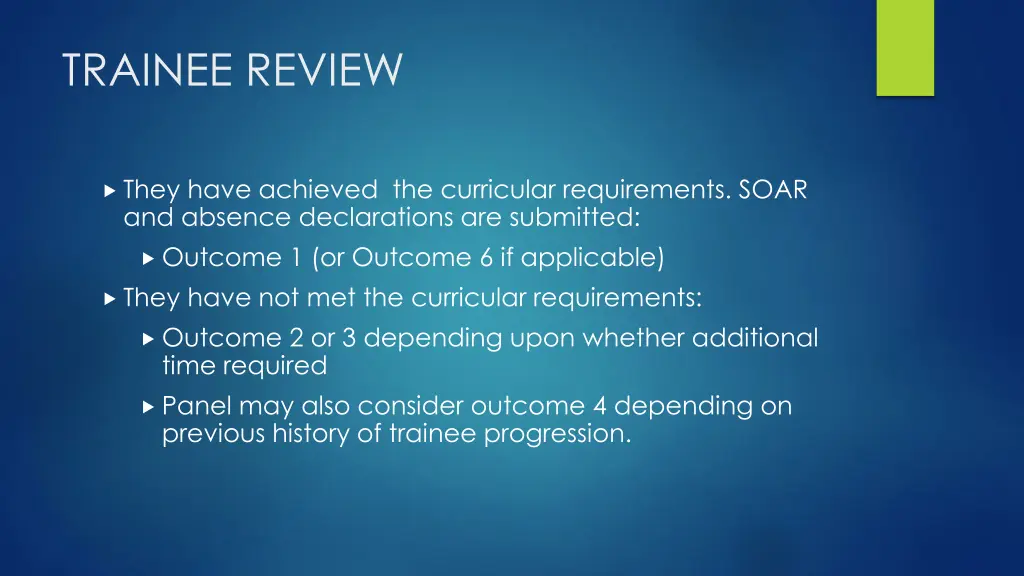 trainee review