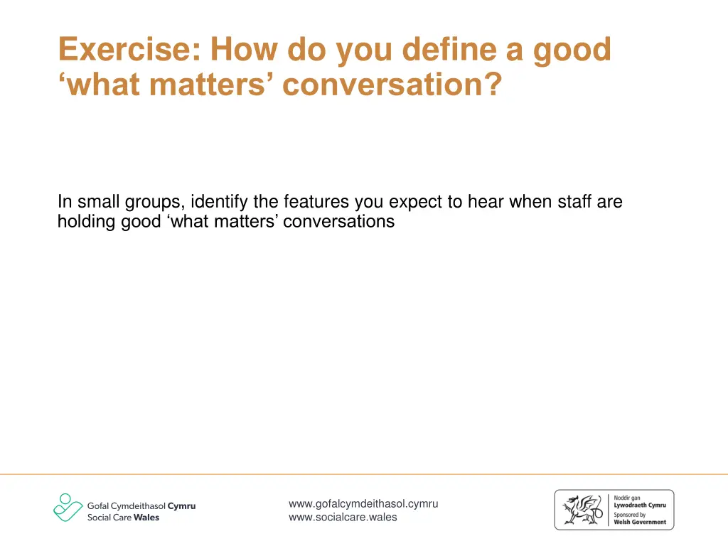 exercise how do you define a good what matters