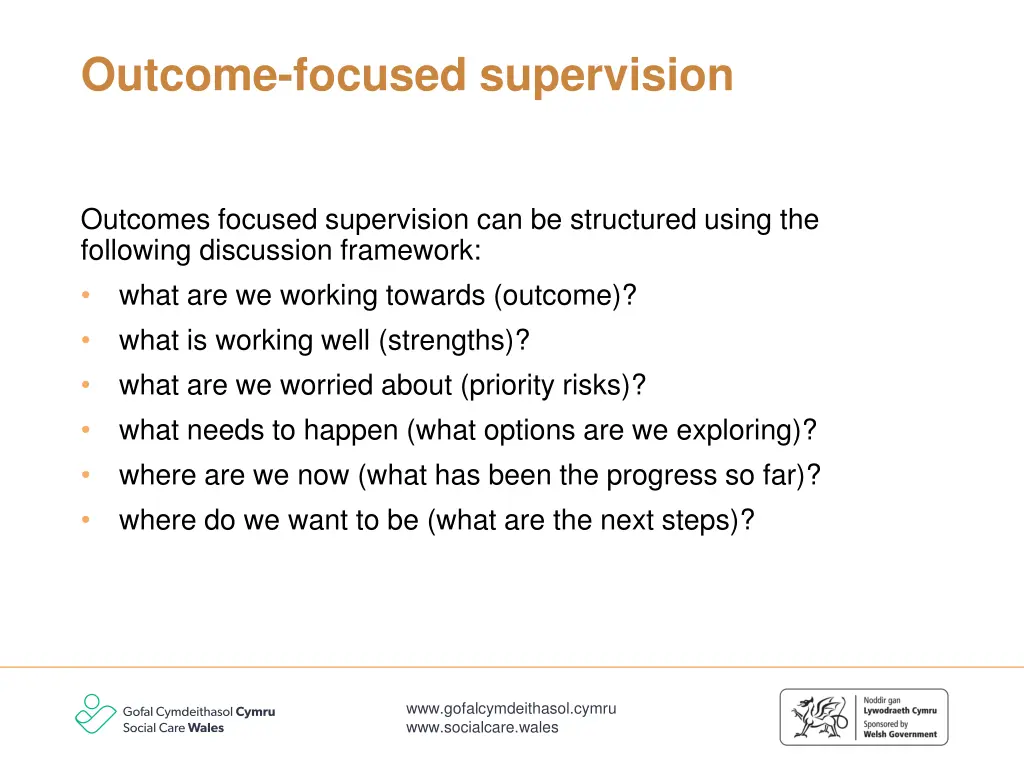 outcome focused supervision