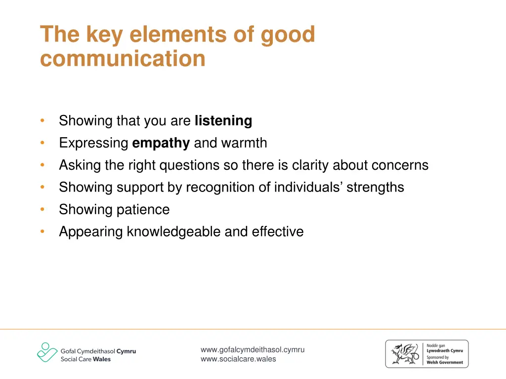 the key elements of good communication