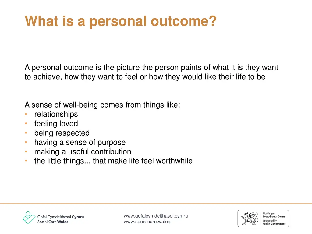 what is a personal outcome