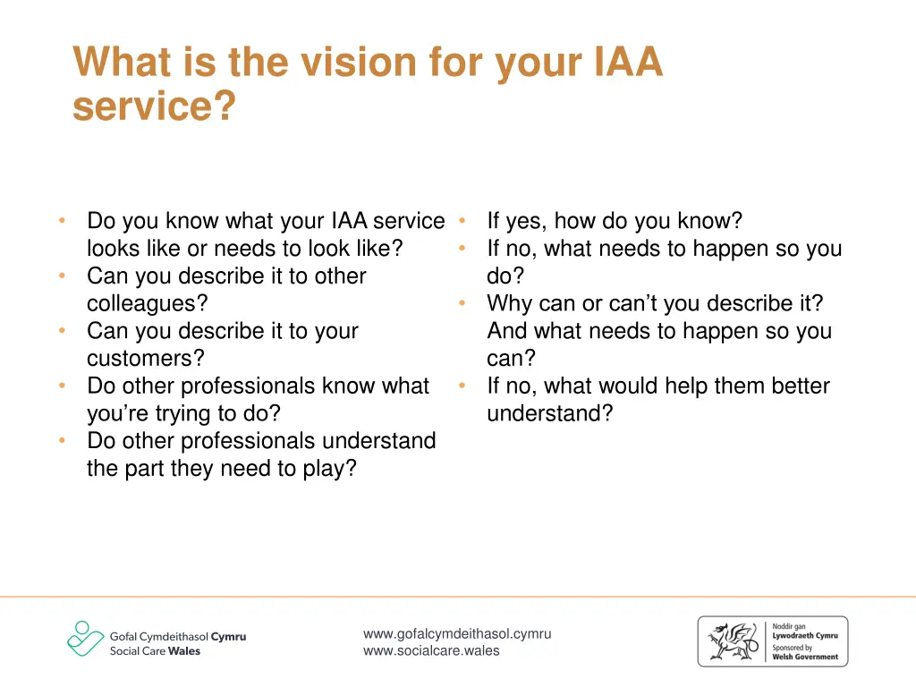 what is the vision for your iaa service