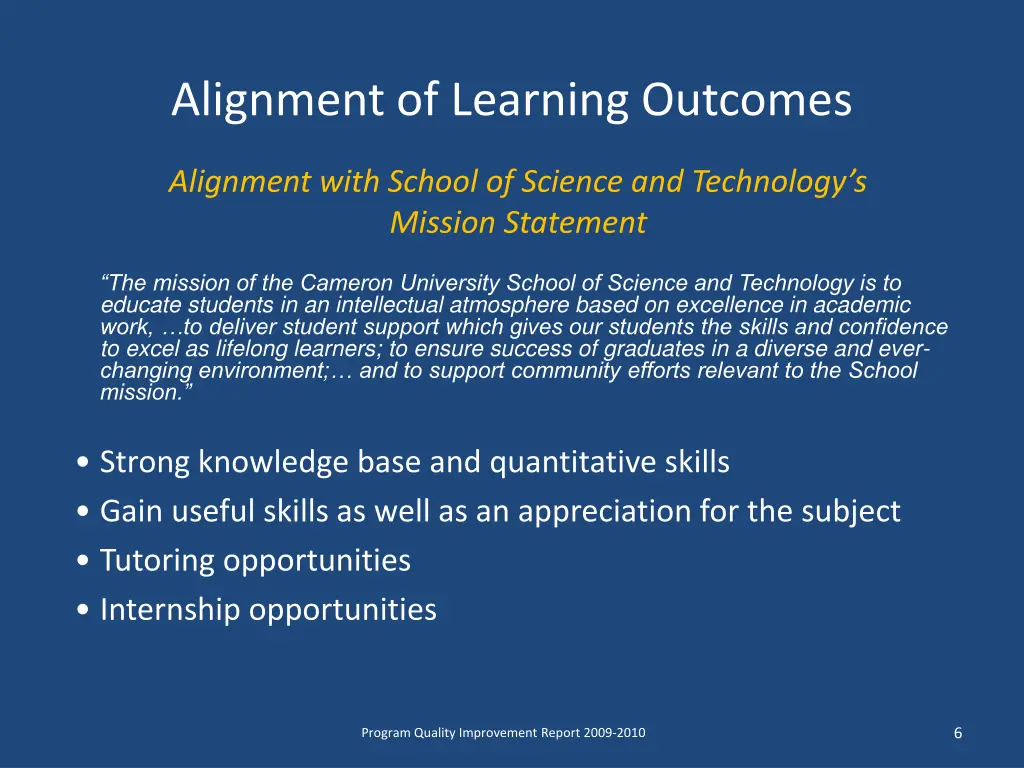 alignment of learning outcomes 1