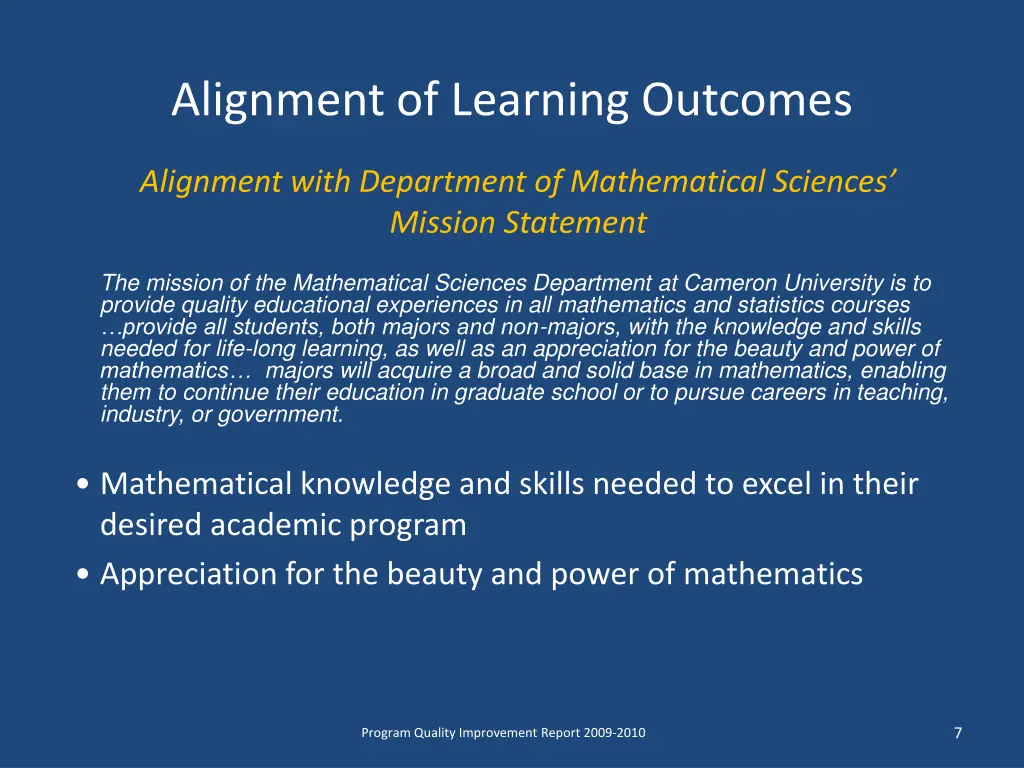 alignment of learning outcomes 2