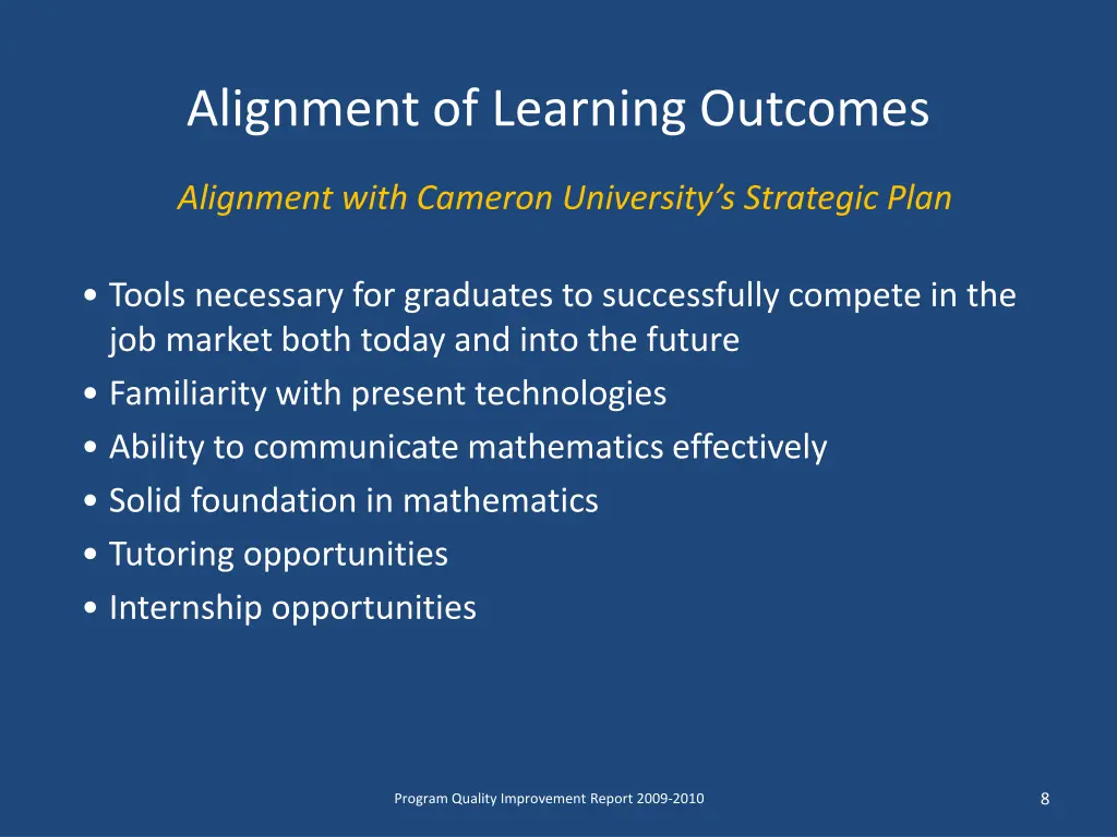 alignment of learning outcomes 3