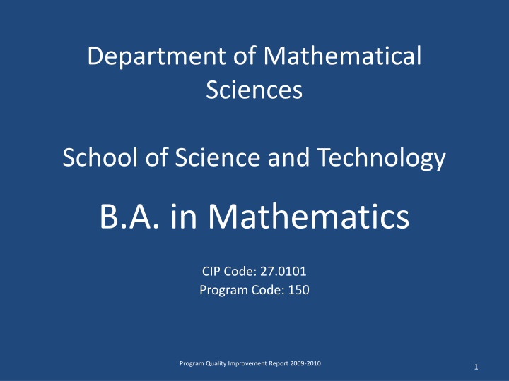 department of mathematical sciences