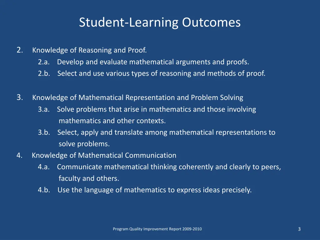 student learning outcomes 1