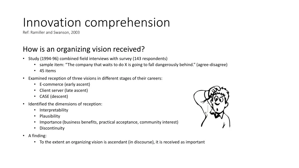 innovation comprehension ref ramiller and swanson